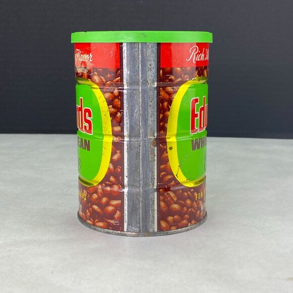 Vintage Safeway Edwards Whole Bean Coffee 14oz Advertising Tin Metal Can - Picture 2 of 11